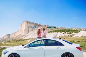 Summer car trip and children on vacation photo