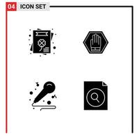 4 Creative Icons Modern Signs and Symbols of cultures music stop traffic hobby Editable Vector Design Elements