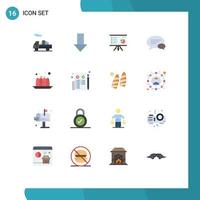 16 Thematic Vector Flat Colors and Editable Symbols of chatting communication analytics chat marketing Editable Pack of Creative Vector Design Elements