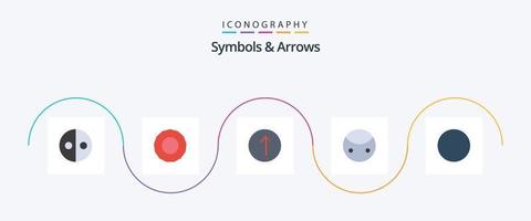 Paquete de 5 iconos planos de símbolos y flechas que incluye. hasta. ronda. simbolos vector