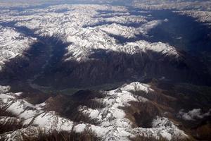 alps aerial view panorama landscape from airplane photo