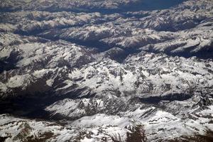 alps aerial view panorama landscape from airplane photo