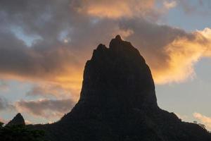 Wonderful sunset in moorea french polynesia photo