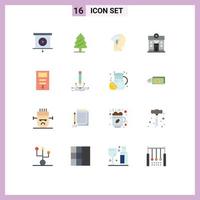 16 Universal Flat Colors Set for Web and Mobile Applications pc computer mental stare life Editable Pack of Creative Vector Design Elements