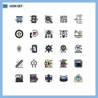 Set of 25 Modern UI Icons Symbols Signs for indent song customize note music Editable Vector Design Elements