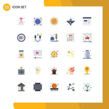 Editable Vector Line Pack of 25 Simple Flat Colors of code filter fruit conversion vitamin Editable Vector Design Elements