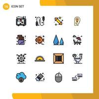 Set of 16 Modern UI Icons Symbols Signs for think idea arrow head up right Editable Creative Vector Design Elements