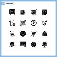 16 iconos creativos signos y símbolos modernos de clave menos ayuda más contras elementos de diseño vectorial editables vector