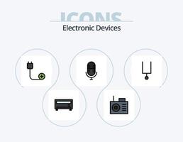 diseño de iconos del paquete de iconos llenos de línea de dispositivos 5. jugador. amplificador. hardware. hardware. dispositivos vector