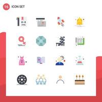 16 Flat Color concept for Websites Mobile and Apps female notify space craft notification launch Editable Pack of Creative Vector Design Elements