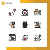 9 Creative Icons Modern Signs and Symbols of play fun navigation arcade machine gear Editable Vector Design Elements