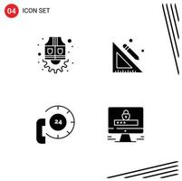 User Interface Solid Glyph Pack of modern Signs and Symbols of jacket center gear school contact Editable Vector Design Elements