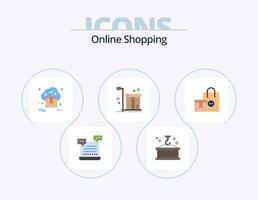 Online Shopping Flat Icon Pack 5 Icon Design. logistic. box. logistic. valentine. shop vector
