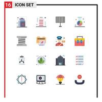 16 Thematic Vector Flat Colors and Editable Symbols of bobbin optimization status media engine Editable Pack of Creative Vector Design Elements