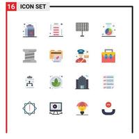 16 Thematic Vector Flat Colors and Editable Symbols of bobbin optimization status media engine Editable Pack of Creative Vector Design Elements