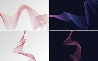 Collection of geometric minimal lines pattern set vector