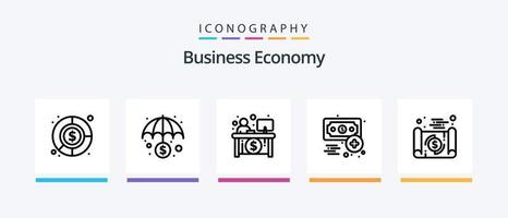 Economy Line 5 Icon Pack Including business. exchange. banking. economy. money. Creative Icons Design vector