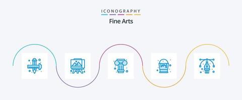 Fine Arts Blue 5 Icon Pack Including design. anchor. art. arts. color vector