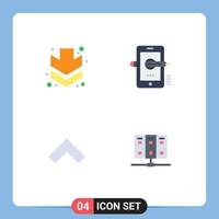 4 Universal Flat Icons Set for Web and Mobile Applications arrow up education drawing computer Editable Vector Design Elements