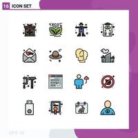 16 Creative Icons Modern Signs and Symbols of scheme plan leaf business strategy scarecrow Editable Creative Vector Design Elements