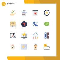 Set of 16 Modern UI Icons Symbols Signs for info board user app interface development Editable Pack of Creative Vector Design Elements