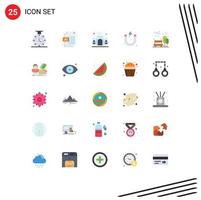 conjunto de 25 iconos modernos de la interfaz de usuario signos de símbolos para comprar elementos de diseño vectorial editables del banco del jardín público de la india vector