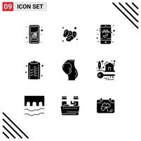 Modern Set of 9 Solid Glyphs and symbols such as pregnancy clipboard ramadan checklist mobile app Editable Vector Design Elements