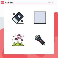 Universal Icon Symbols Group of 4 Modern Filledline Flat Colors of education happy control player success Editable Vector Design Elements