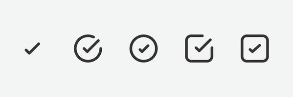 conjunto de ilustración de vector de icono de marca de verificación.