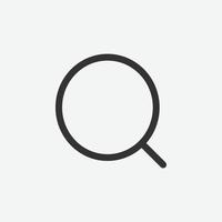 Search vector icon. Black magnifier icon. Search button linear icon, vector illustration.