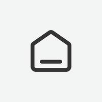 Set of home button vector icon. Black home page icon. Home button linear icon, vector illustration.