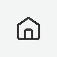 Set of home button vector icon. Black home page icon. Home button linear icon, vector illustration.