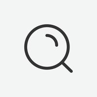 Search vector icon. Black magnifier icon. Search button linear icon, vector illustration.