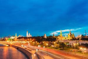 Panoramic view of Moscow landmark during sunset from Zaryadye Park photo