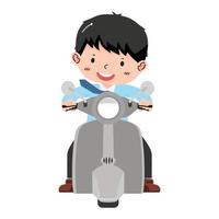 businessman driving front view motorbike vector