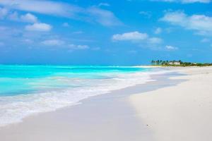 Ideal white beach in the Caribbean photo