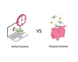 passive income compare with active income earned through effort or output vector