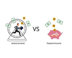 passive income compare with active income earned through effort or output vector