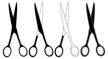Silhouette sketch scissors, shears, pair of scissors. Medical instrument. Hospital, medical equipment vector
