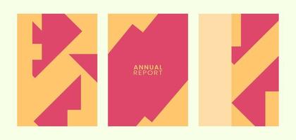 Simple annual report cover design with red and yellow. vector