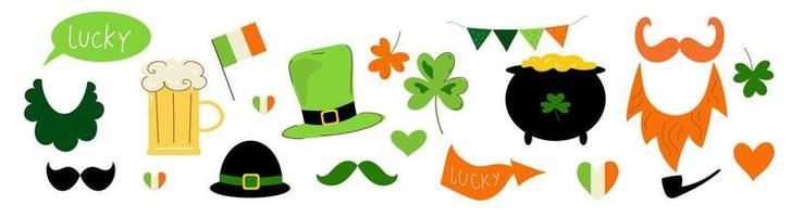 St. Patrick's Day.Vector doodle cartoon set illustration. vector