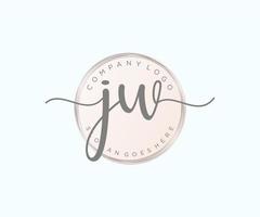 logotipo femenino jw inicial. utilizable para logotipos de naturaleza, salón, spa, cosmética y belleza. elemento de plantilla de diseño de logotipo de vector plano.