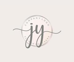 Initial JY feminine logo. Usable for Nature, Salon, Spa, Cosmetic and Beauty Logos. Flat Vector Logo Design Template Element.