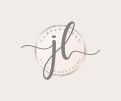 Initial JL feminine logo. Usable for Nature, Salon, Spa, Cosmetic and Beauty Logos. Flat Vector Logo Design Template Element.