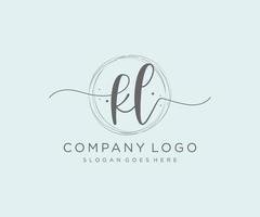 Initial KL feminine logo. Usable for Nature, Salon, Spa, Cosmetic and Beauty Logos. Flat Vector Logo Design Template Element.