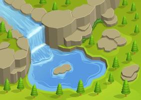 isometric beautiful forest or park vector