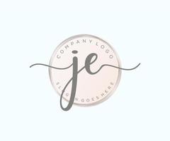 Initial JE feminine logo. Usable for Nature, Salon, Spa, Cosmetic and Beauty Logos. Flat Vector Logo Design Template Element.