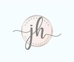 Initial JH feminine logo. Usable for Nature, Salon, Spa, Cosmetic and Beauty Logos. Flat Vector Logo Design Template Element.