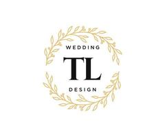 TL Initials letter Wedding monogram logos collection, hand drawn modern minimalistic and floral templates for Invitation cards, Save the Date, elegant identity for restaurant, boutique, cafe in vector