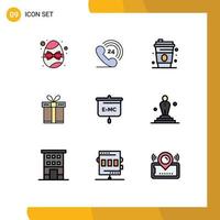 9 Creative Icons Modern Signs and Symbols of presentation formula glass ribbon box Editable Vector Design Elements